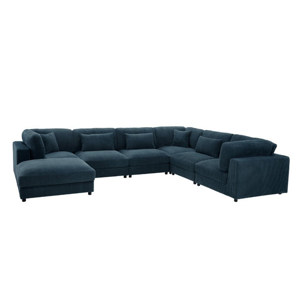 English Elm Corduroy Modular Sectional with Ridged Texture and Flexible Living Room Configuration B2748S00268