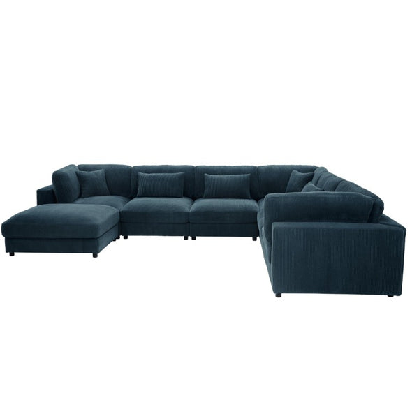 English Elm Corduroy Modular Sectional with Ridged Texture and Flexible Living Room Configuration B2748S00268