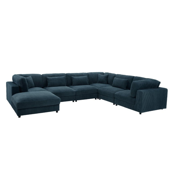 English Elm Corduroy Modular Sectional with Ridged Texture and Flexible Living Room Configuration B2748S00268