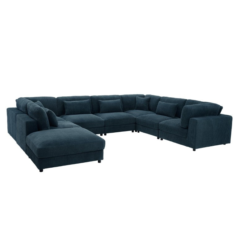 English Elm Corduroy Ribbed Modular Sectional Sofa for Spacious Open Concept Living Rooms B2748S00269