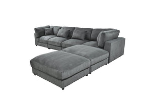 English Elm Corduroy Modular Sectional Sofa with Textured Upholstery for Cozy Living Rooms B2748S00271
