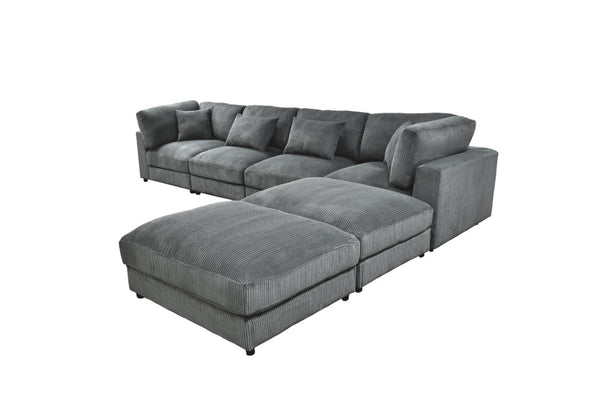 English Elm Corduroy Modular Sectional Sofa with Textured Upholstery for Cozy Living Rooms B2748S00271