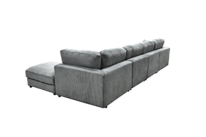 English Elm Corduroy Modular Sectional Sofa with Textured Upholstery for Cozy Living Rooms B2748S00271