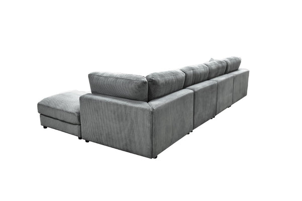 English Elm Corduroy Modular Sectional Sofa with Textured Upholstery for Cozy Living Rooms B2748S00271