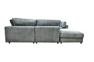 English Elm Corduroy Upholstered L-Shaped Modular Sectional with Toss Pillows for Living Rooms B2748S00274