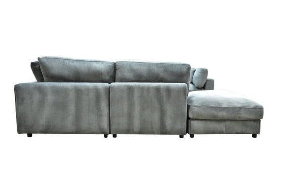 English Elm Corduroy Upholstered L-Shaped Modular Sectional with Toss Pillows for Living Rooms B2748S00274