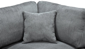 English Elm Corduroy Upholstered L-Shaped Modular Sectional with Toss Pillows for Living Rooms B2748S00274