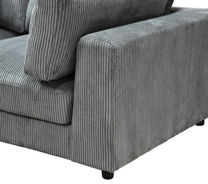 English Elm Corduroy Upholstered L-Shaped Modular Sectional with Toss Pillows for Living Rooms B2748S00274