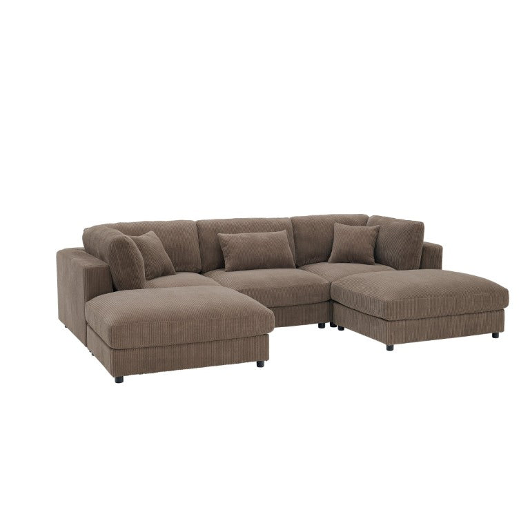English Elm Corduroy Ribbed Modular Sectional Sofa for Living Room Comfort and Flexible Seating B2748S00275