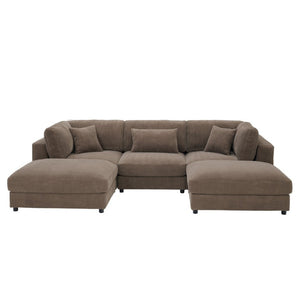 English Elm Corduroy Ribbed Modular Sectional Sofa for Living Room Comfort and Flexible Seating B2748S00275