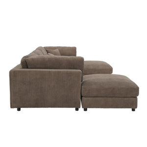 English Elm Corduroy Ribbed Modular Sectional Sofa for Living Room Comfort and Flexible Seating B2748S00275