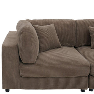 English Elm Corduroy Ribbed Modular Sectional Sofa for Living Room Comfort and Flexible Seating B2748S00275