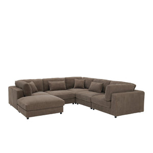 English Elm Corduroy Ribbed Modular Sectional Sofa with L Shaped Corner Seating for Living Rooms B2748S00277