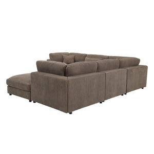 English Elm Corduroy Ribbed Modular Sectional Sofa with L Shaped Corner Seating for Living Rooms B2748S00277