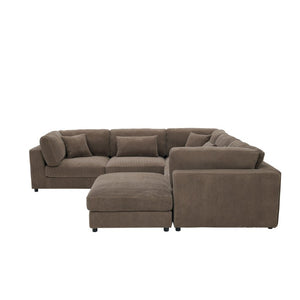 English Elm Corduroy Ribbed Modular Sectional Sofa with L Shaped Corner Seating for Living Rooms B2748S00277