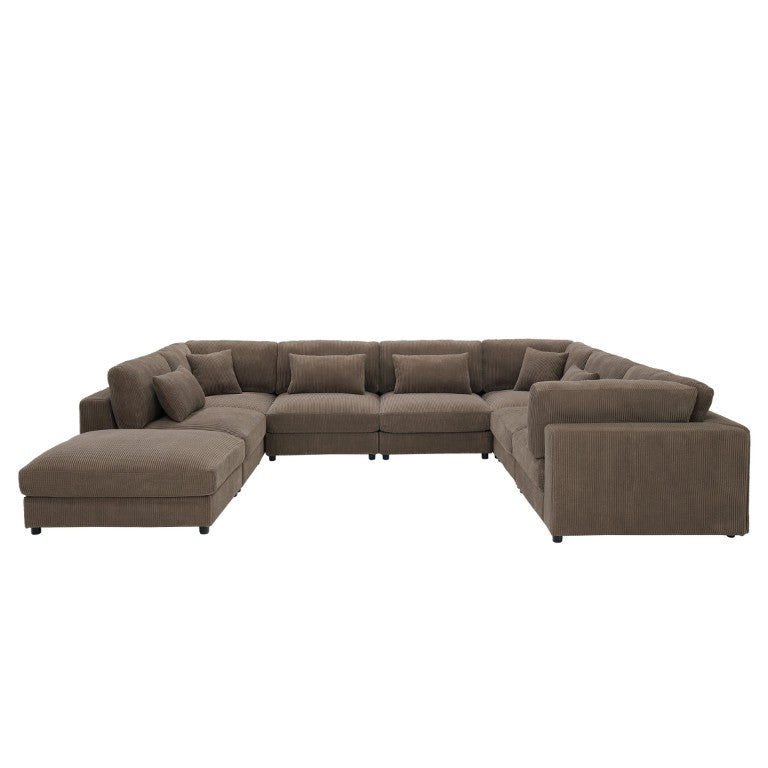 English Elm Corduroy Ribbed Modular Sectional Sofa for Open Concept Living Room Seating Corduroy 176 L x 112 W x 33 H B2748S00279