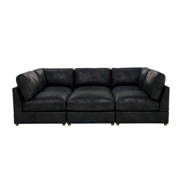 English Elm Modular Corduroy Sectional Sofa with Ribbed Texture for Flexible Living Room Layouts B2748S00281