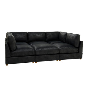 English Elm Modular Corduroy Sectional Sofa with Ribbed Texture for Flexible Living Room Layouts B2748S00281
