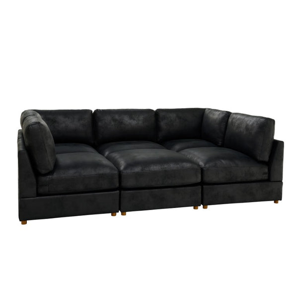 English Elm Modular Corduroy Sectional Sofa with Ribbed Texture for Flexible Living Room Layouts B2748S00281