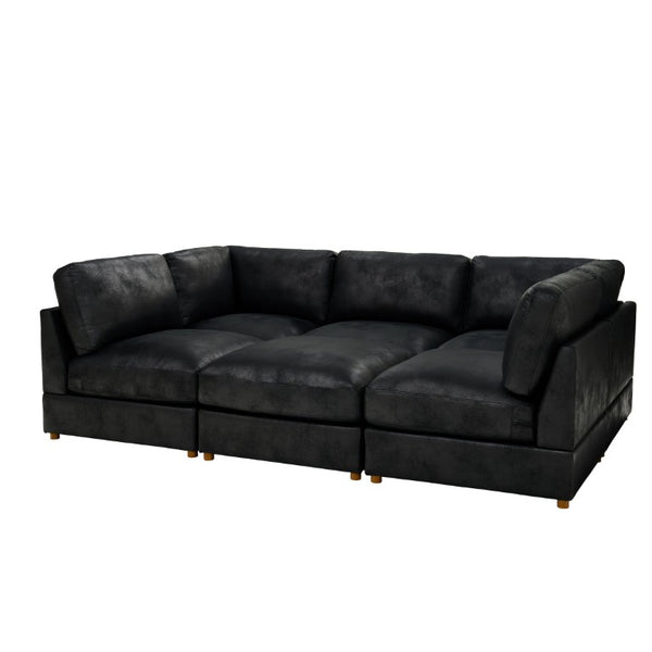English Elm Modular Corduroy Sectional Sofa with Ribbed Texture for Flexible Living Room Layouts B2748S00281