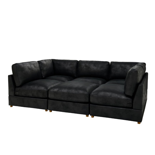 English Elm Modular Corduroy Sectional Sofa with Ribbed Texture for Flexible Living Room Layouts B2748S00281