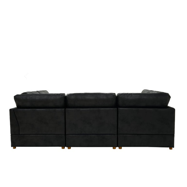English Elm Modular Corduroy Sectional Sofa with Ribbed Texture for Flexible Living Room Layouts B2748S00281