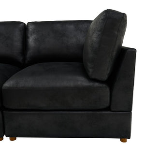 English Elm Modular Corduroy Sectional Sofa with Ribbed Texture for Flexible Living Room Layouts B2748S00281