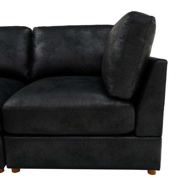 English Elm Modular Corduroy Sectional Sofa with Ribbed Texture for Flexible Living Room Layouts B2748S00281