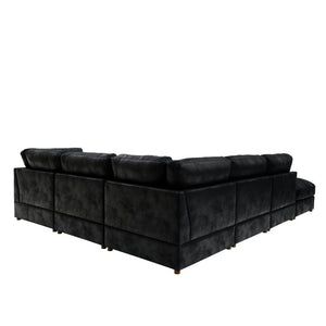 English Elm Modular Corduroy Sectional Sofa with Ribbed Texture for Flexible Living Room Layouts B2748S00281
