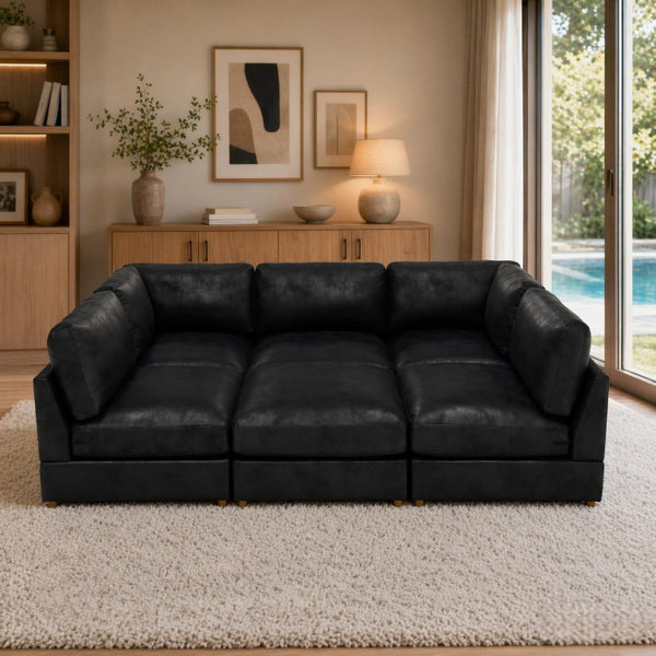 English Elm Modular Corduroy Sectional Sofa with Ribbed Texture for Flexible Living Room Layouts B2748S00281