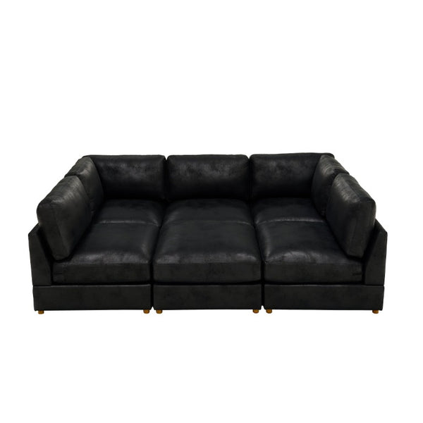 English Elm Modular Corduroy Sectional Sofa with Ribbed Texture for Flexible Living Room Layouts B2748S00281
