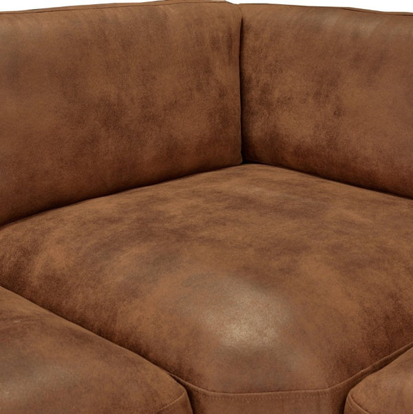 English Elm Modular Sectional with Silver Stud Arms and Two Ottomans for Open Living Rooms B2748S00284