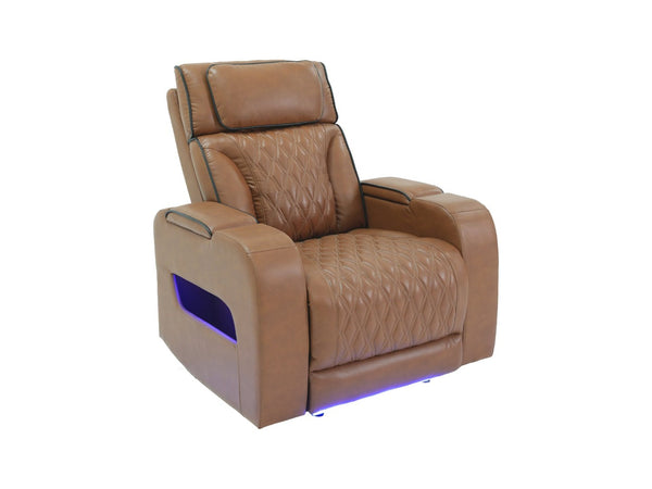 English Elm Jazmina Power Reclining Sofa Set with Led Lighting Bluetooth and Wireless Charging B2749S00365