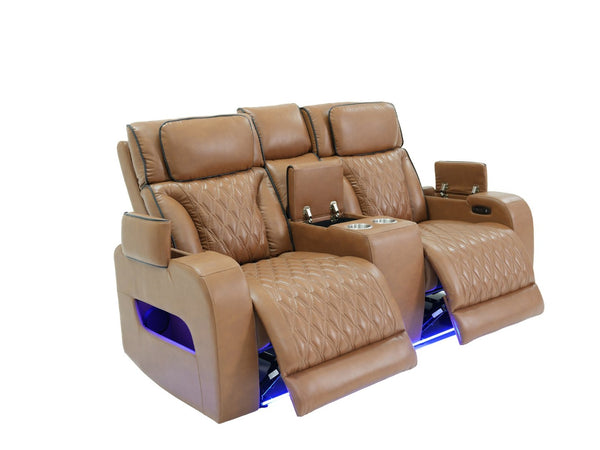 English Elm Jazmina Power Reclining Sofa Set with Led Lighting Bluetooth and Wireless Charging B2749S00365