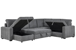 English Elm Noemi Boucle Modular Sectional with Sleeper Chaise Storage and Usb Charging Ports B2749S00368