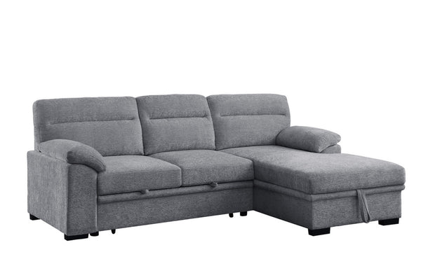 English Elm Kipriano Chenille Sleeper Sectional with Storage Chaise Usb Port and Cupholders B2749S00370