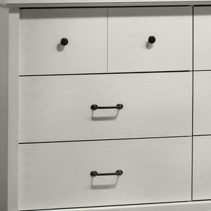 English Elm Elettra 3 Piece Bedroom Set with 6 Drawer Dresser Tall Chest and Usb Charging Nightstand White B2749S00377