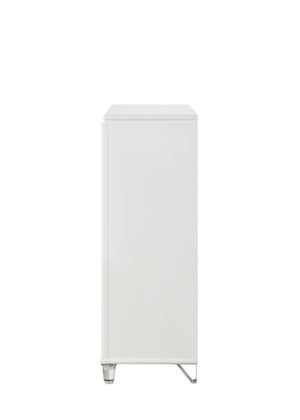 English Elm Tarian Five Drawer Chest in Pearl White with Acrylic Fronts and Felt Lined Top B2756P507052