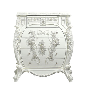 English Elm Vanaheim Five Drawer Tall Chest Antique White Cottage Bedroom Storage Cabinet B2756P507053