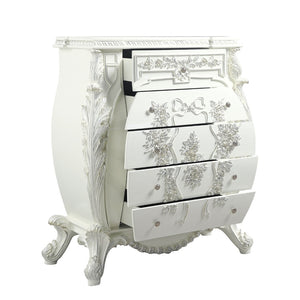English Elm Vanaheim Five Drawer Tall Chest Antique White Cottage Bedroom Storage Cabinet B2756P507053