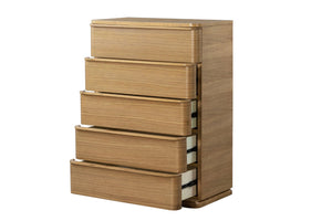 English Elm Zoey Wire-brushed White Oak Tall Chest for Bedroom Vertical Storage Solutions B2756P507054
