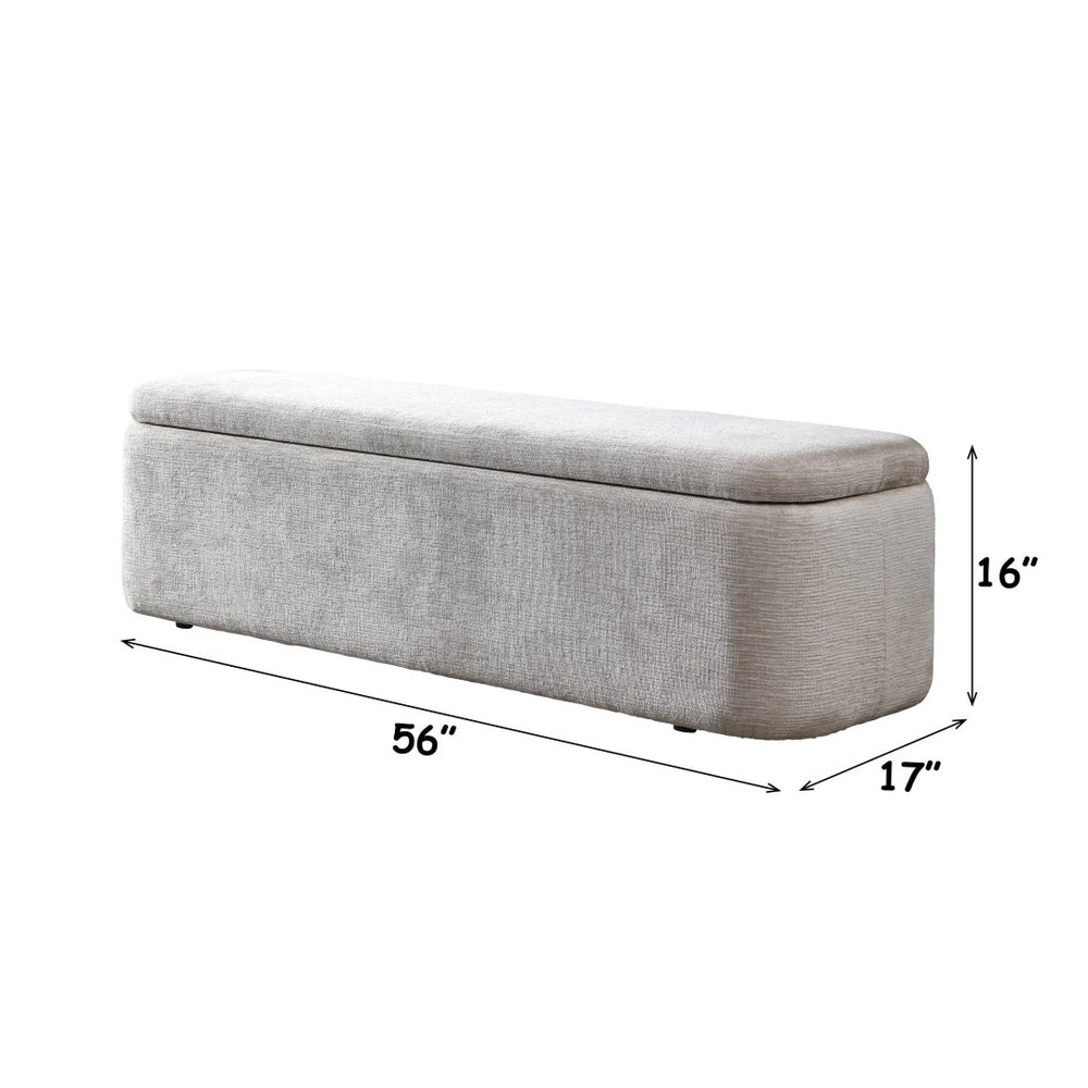 English Elm Orane Linen Upholstered Storage Bench with Hinged Lid for Entryway or Bedroom B2756P507063