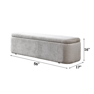 English Elm Orane Linen Upholstered Storage Bench with Hinged Lid for Entryway or Bedroom B2756P507063
