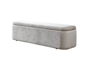 English Elm Orane Linen Upholstered Storage Bench with Hinged Lid for Entryway or Bedroom B2756P507063