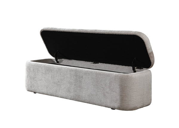 English Elm Orane Linen Upholstered Storage Bench with Hinged Lid for Entryway or Bedroom B2756P507063