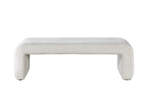 English Elm Sandro Bouclé Upholstered Entryway Bench with Looped Texture and Neutral Warm Tone B2756P507064