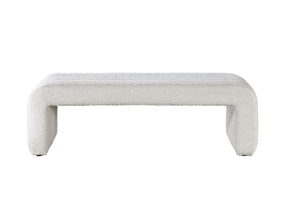 English Elm Sandro Bouclé Upholstered Entryway Bench with Looped Texture and Neutral Warm Tone B2756P507064