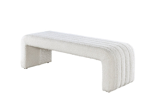 English Elm Sandro Bouclé Upholstered Entryway Bench with Looped Texture and Neutral Warm Tone B2756P507064