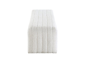 English Elm Sandro Bouclé Upholstered Entryway Bench with Looped Texture and Neutral Warm Tone B2756P507064
