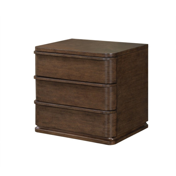 English Elm Zoey Oak Veneer Nightstand with Smooth Drawer for Contemporary Bedroom Decor B2756P573778